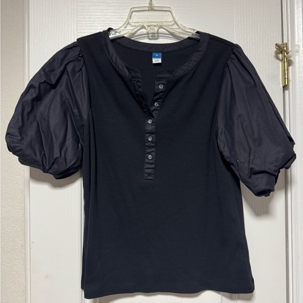 Old Navy Black Puff Sleeve Blouse